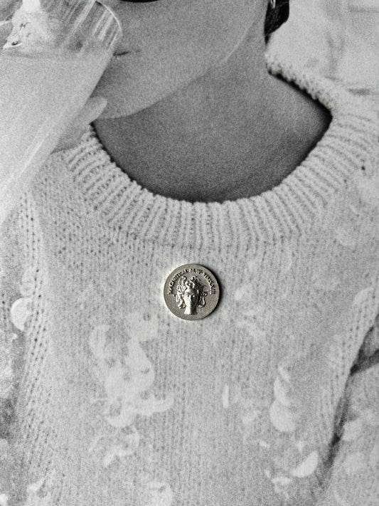 Medusa antique coin silver